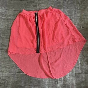 Girl’s D-Signed High Low Zipper Front Skirt Large